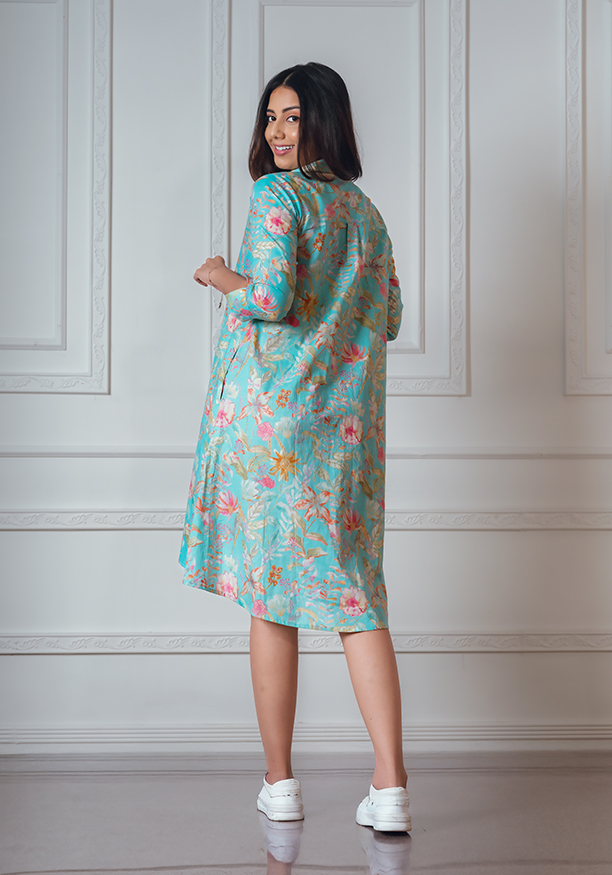 FLORY BLUE MIX KURTA